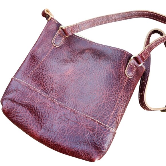 Portland Leather Cinnamon Bear Festival Bag Crossbody Rich Pebbled Leather - Picture 8 of 10